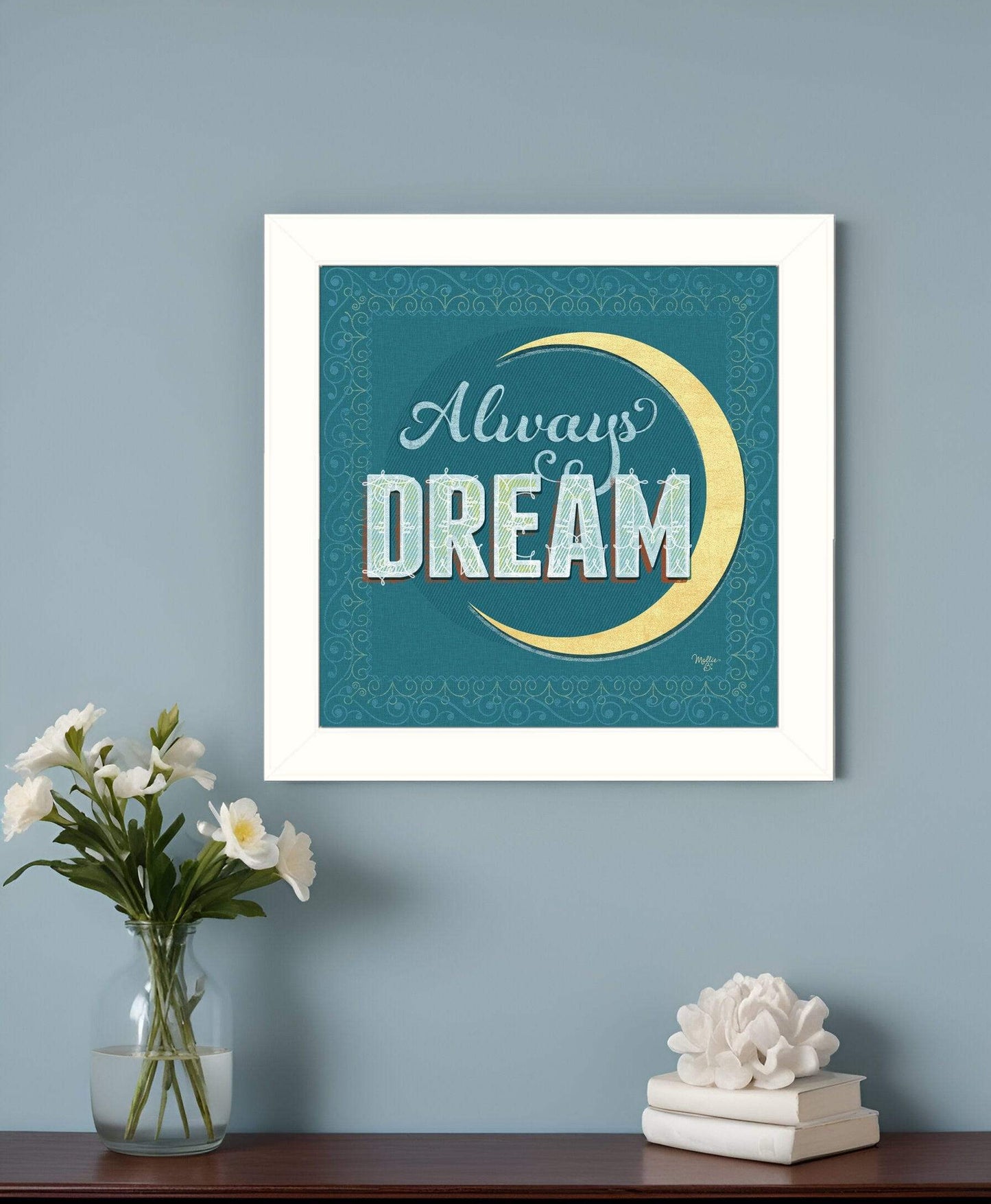 Always Dream White Framed Print Wall Art - Homeroots - Flyclothing LLC