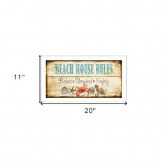 Beach House Rules White Framed Print Wall Art - Homeroots