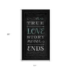 A TRUE Love Story Never Ends Black Framed Print Wall Art - Homeroots