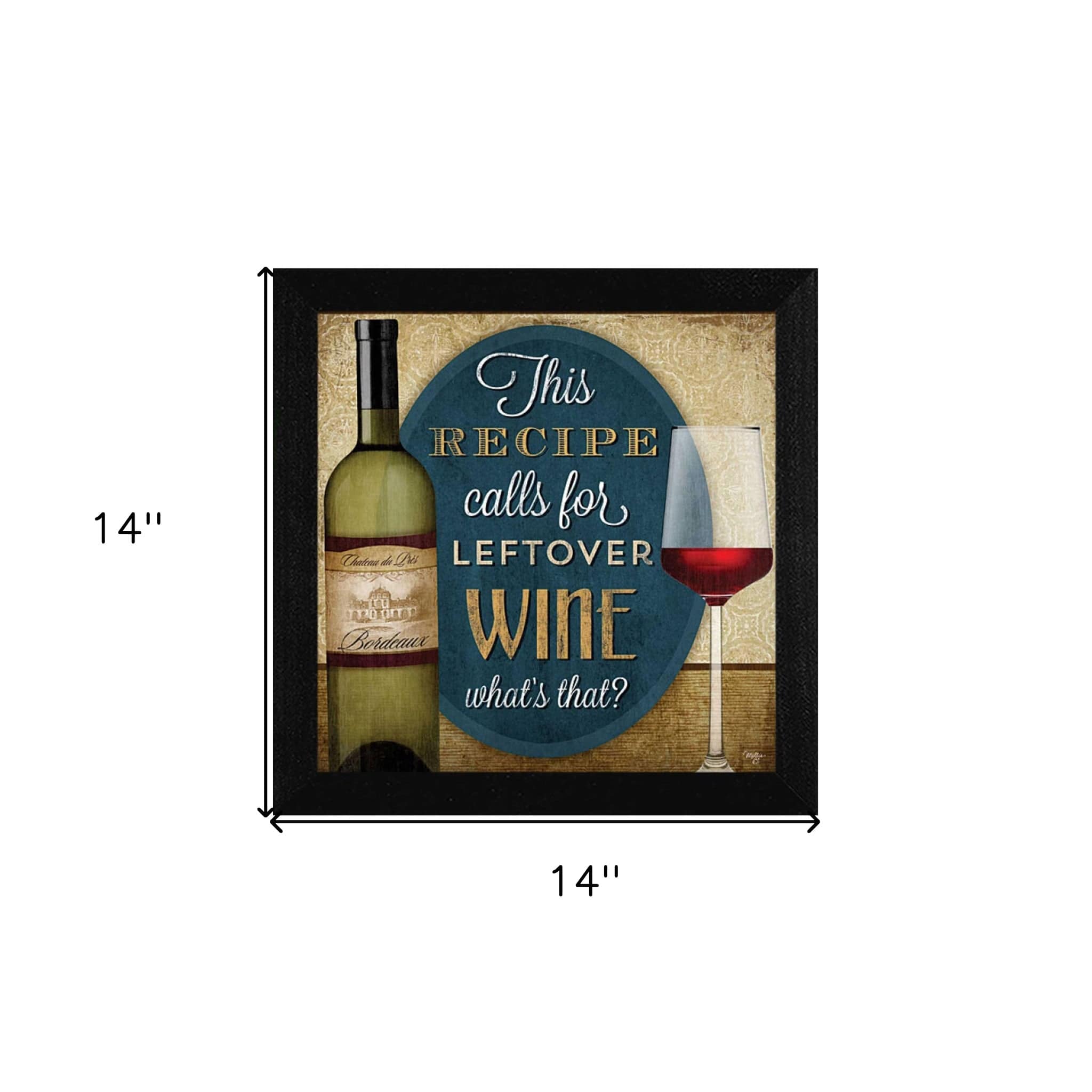 Leftover Wine Black Framed Print Wall Art - Homeroots