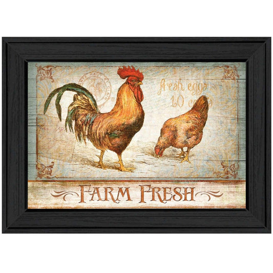 Farm Fresh Black Framed Print Wall Art - Homeroots