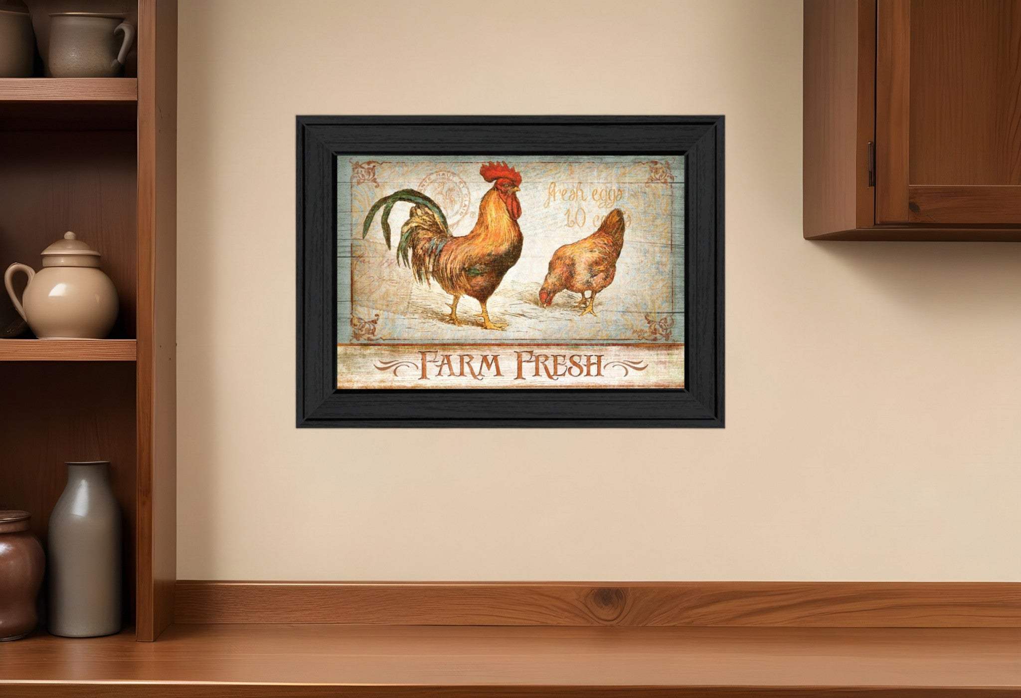 Farm Fresh Black Framed Print Wall Art - Homeroots - Flyclothing LLC