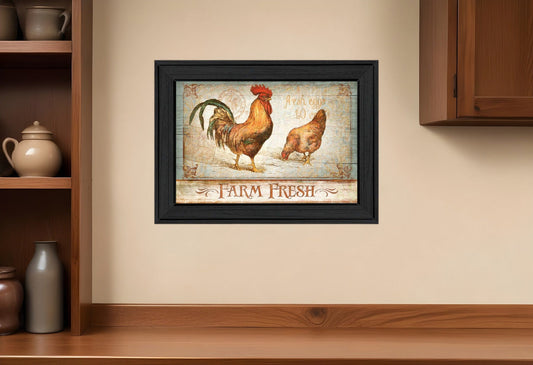 Farm Fresh Black Framed Print Wall Art - Homeroots