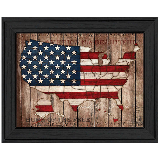 America The Beautiful Black Framed Print Wall Art - Homeroots