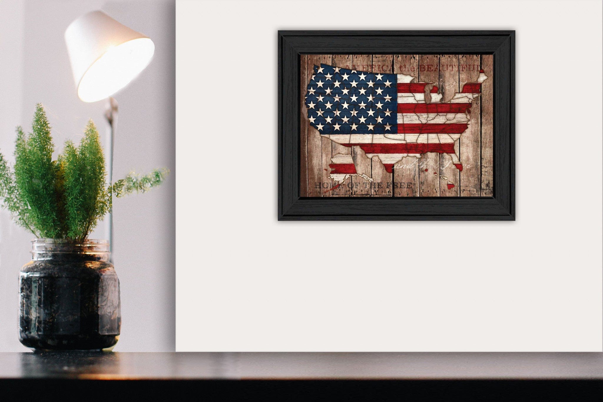America The Beautiful Black Framed Print Wall Art - Homeroots