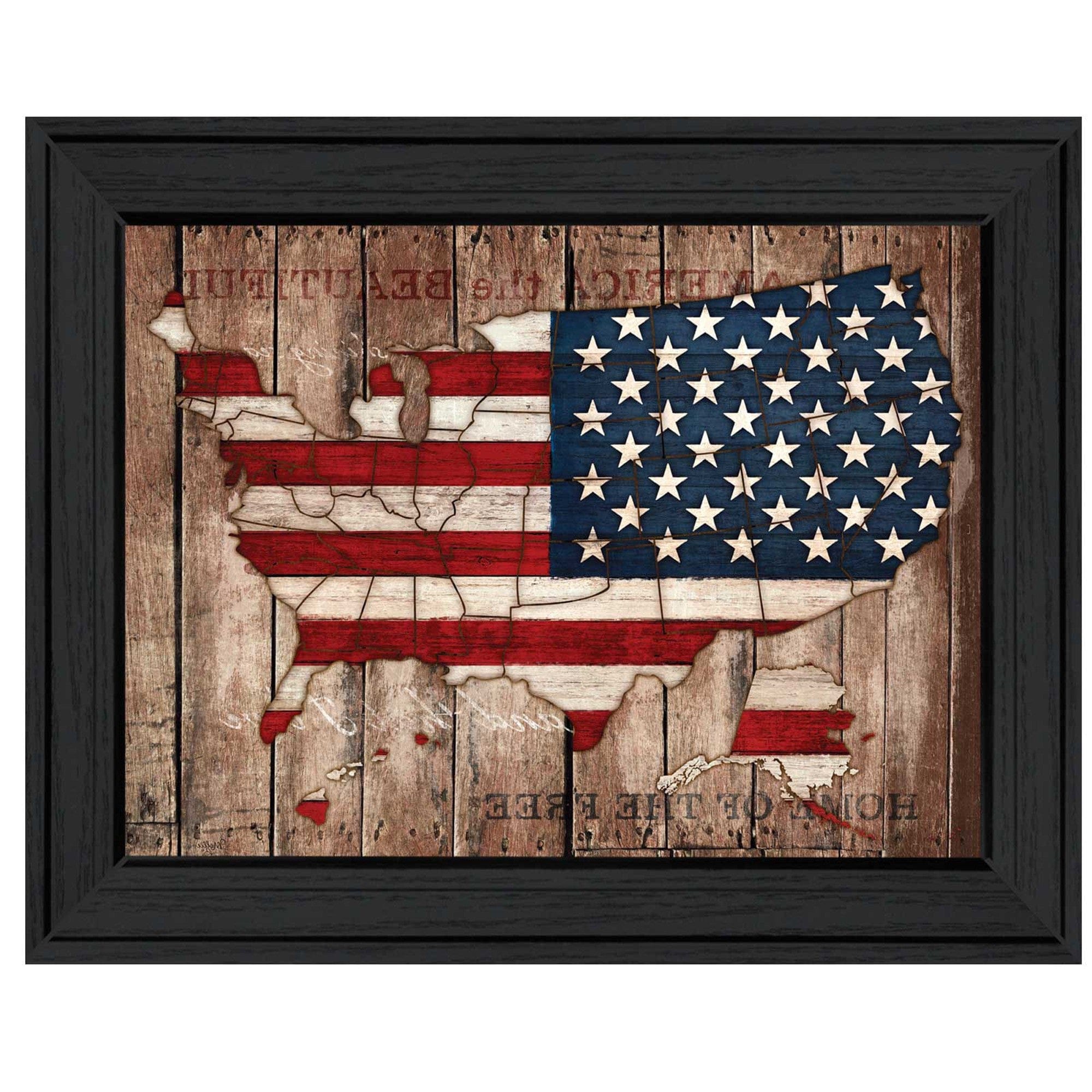 America The Beautiful Black Framed Print Wall Art - Homeroots
