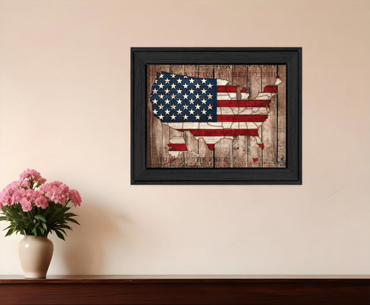 America The Beautiful Black Framed Print Wall Art - Homeroots