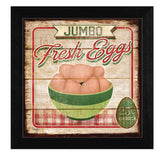 Jumbo Fresh Eggs Black Framed Print Wall Art - Homeroots - Flyclothing LLC