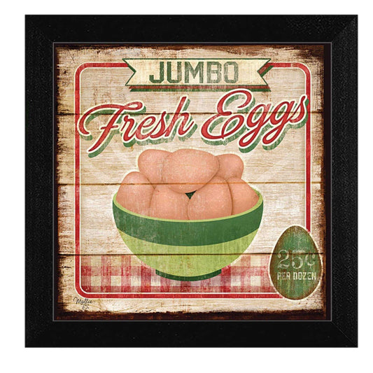 Jumbo Fresh Eggs Black Framed Print Wall Art - Homeroots