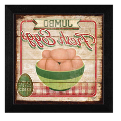 Jumbo Fresh Eggs Black Framed Print Wall Art - Homeroots