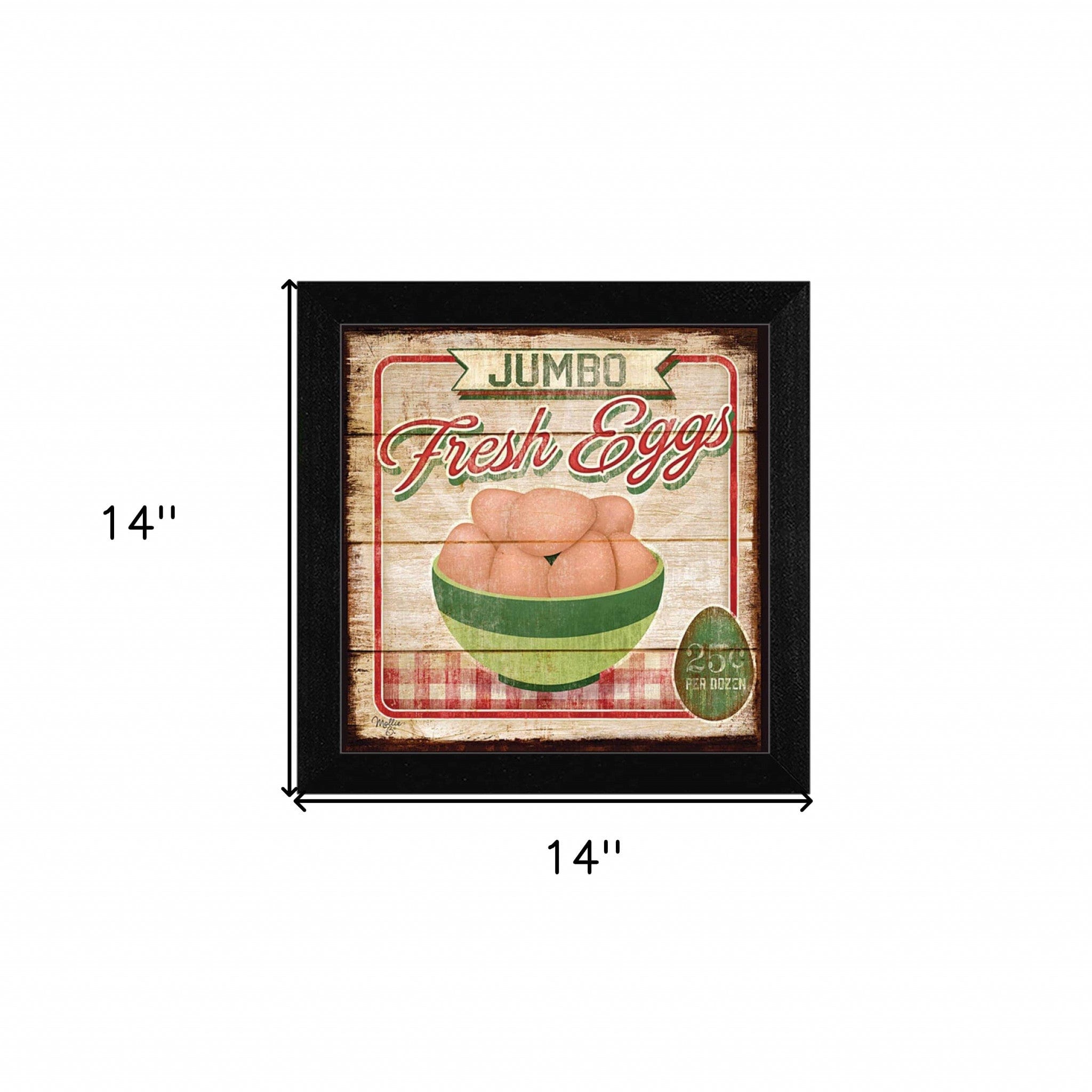 Jumbo Fresh Eggs Black Framed Print Wall Art - Homeroots