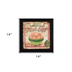 Jumbo Fresh Eggs Black Framed Print Wall Art - Homeroots