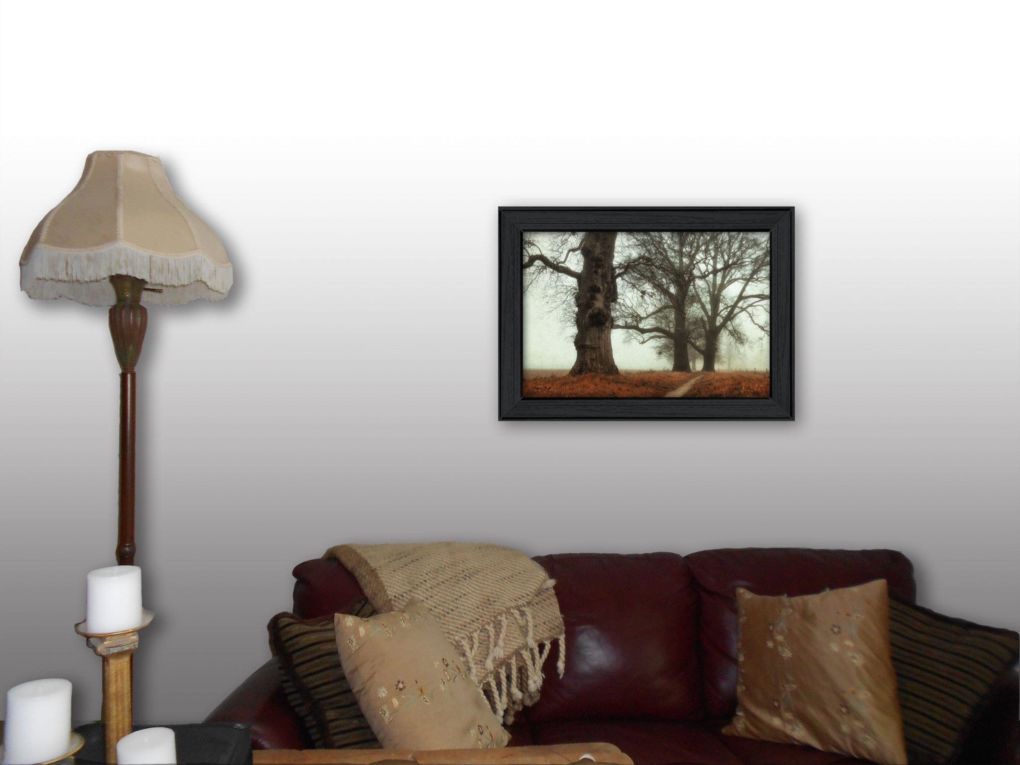 Misty Trees Black Framed Print Wall Art - Homeroots