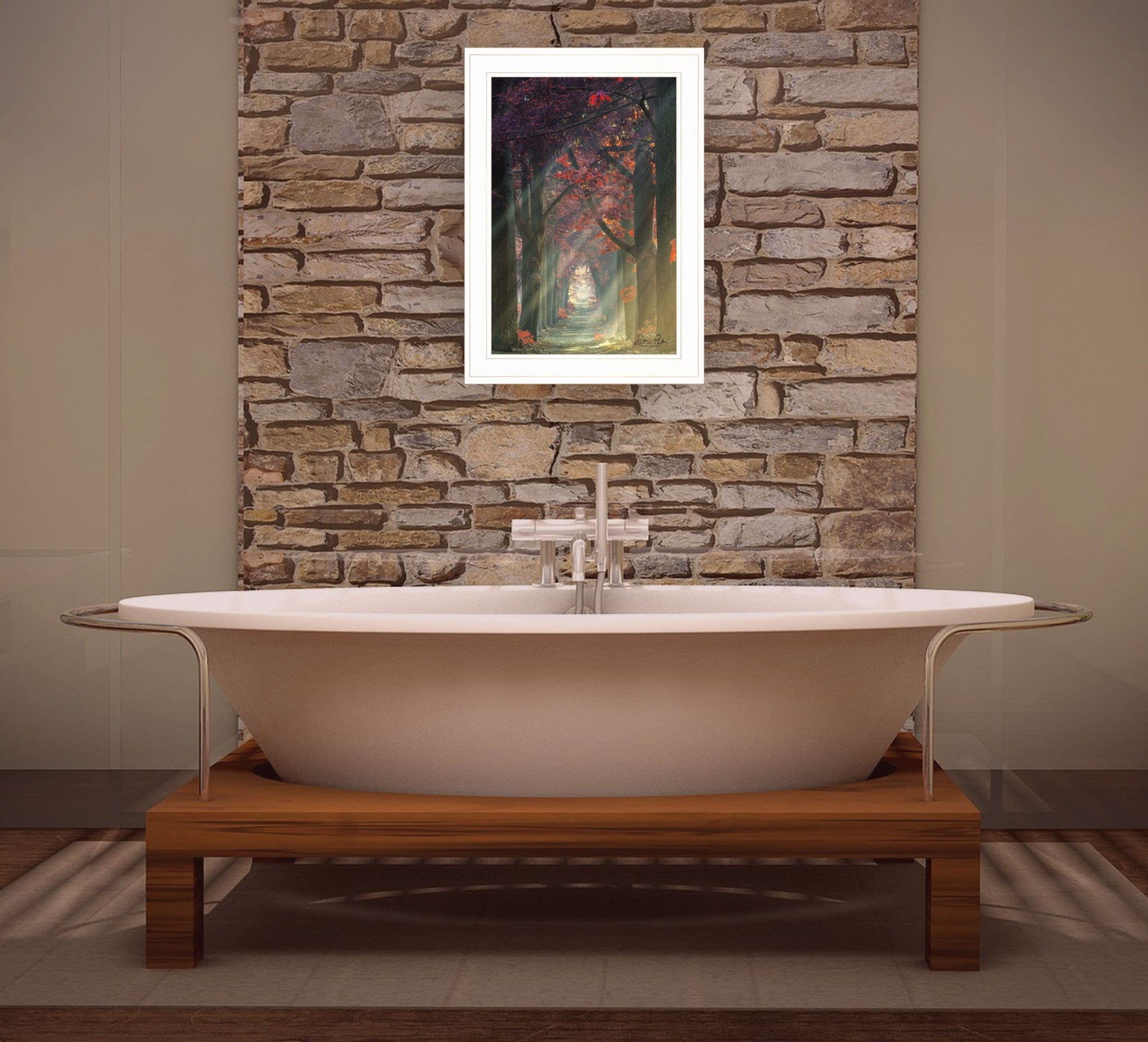 Path of Happiness 1 White Framed Print Wall Art - Homeroots