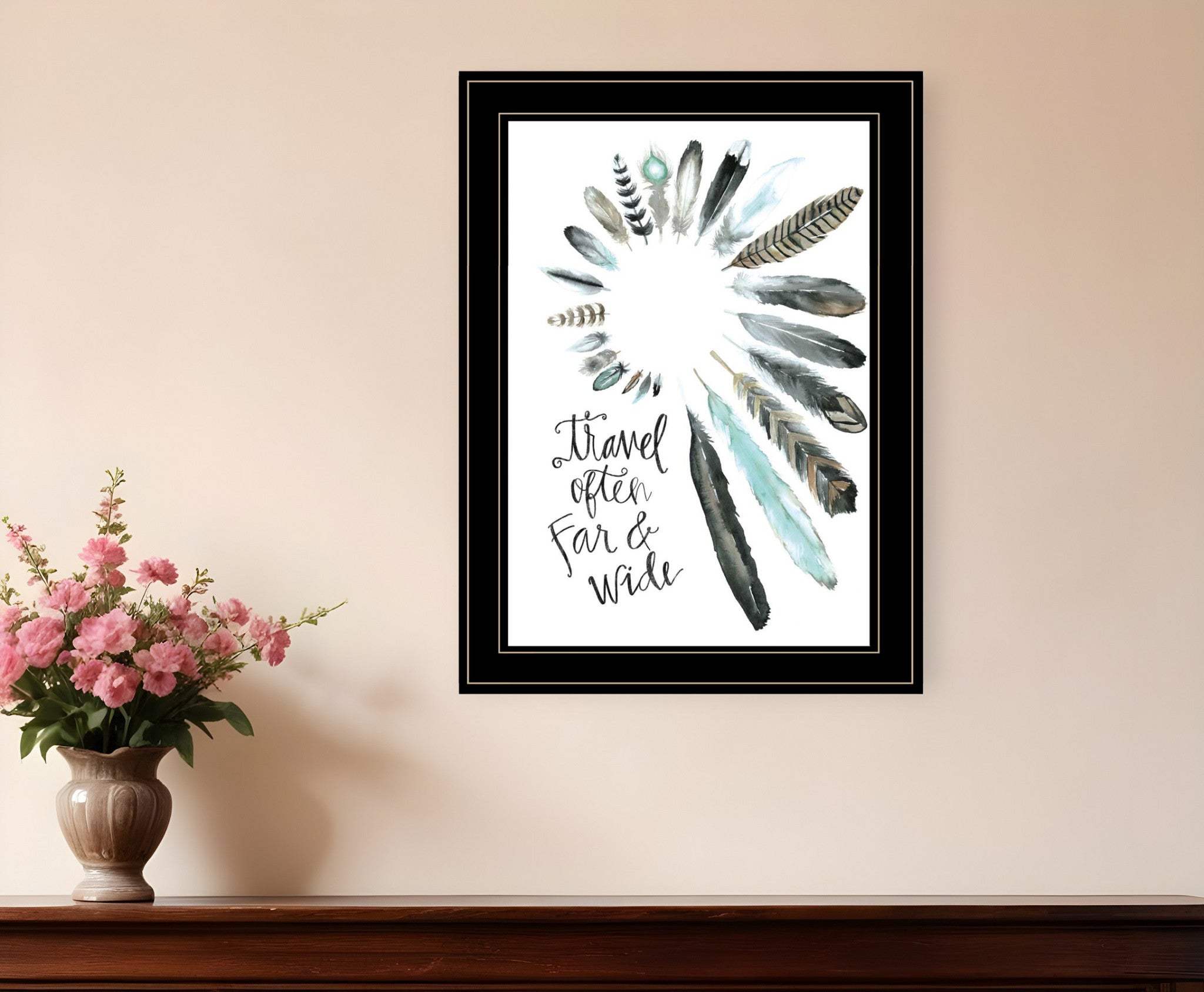 Travel Often Far and Wide 2 Black Framed Print Wall Art - Homeroots - Flyclothing LLC