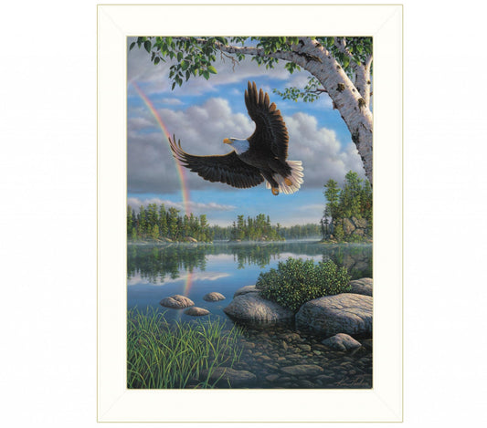 On Eagles Wings 2 White Framed Print Wall Art - Homeroots