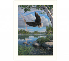 On Eagles Wings 2 White Framed Print Wall Art - Homeroots