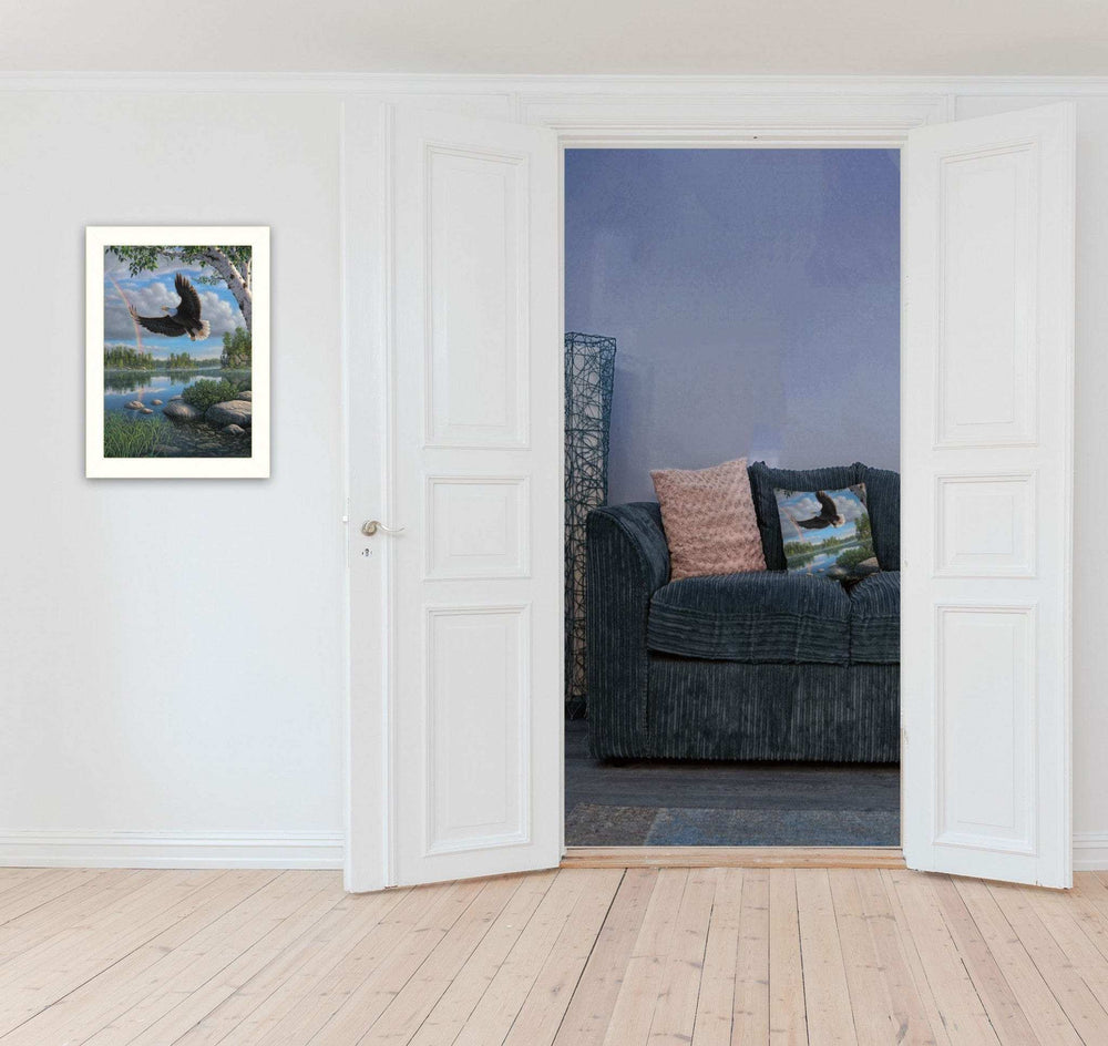 On Eagles Wings 2 White Framed Print Wall Art - Homeroots - Flyclothing LLC