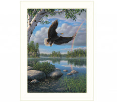 On Eagles Wings 2 White Framed Print Wall Art - Homeroots