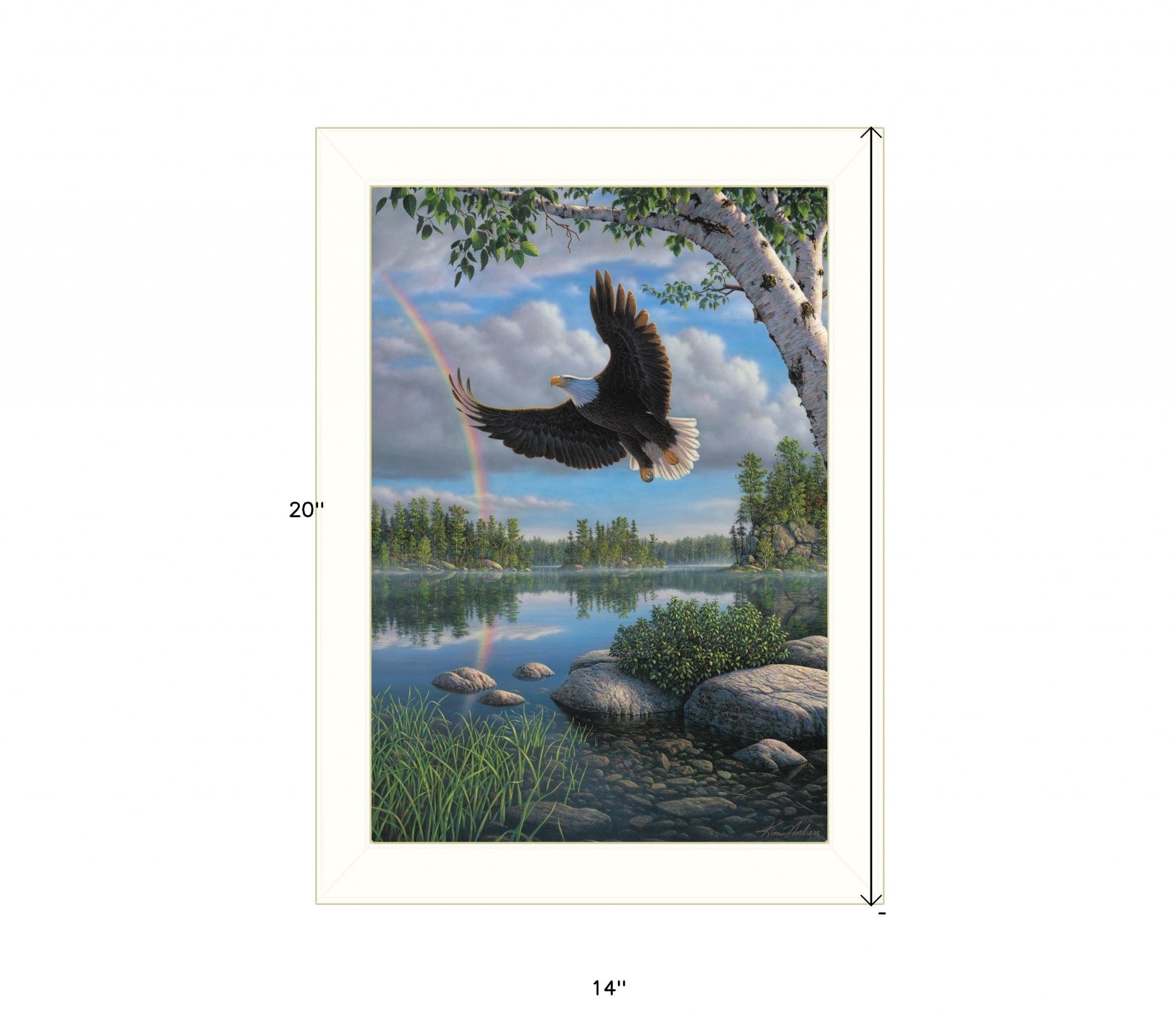 On Eagles Wings 2 White Framed Print Wall Art - Homeroots