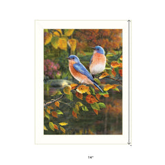Bluebirds 2 White Framed Print Wall Art - Homeroots