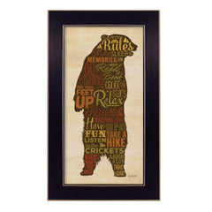 Cabin rules 2 Black Framed Print Wall Art - Homeroots