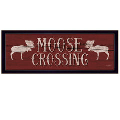 Moose Crossing Black Framed Print Wall Art - Homeroots