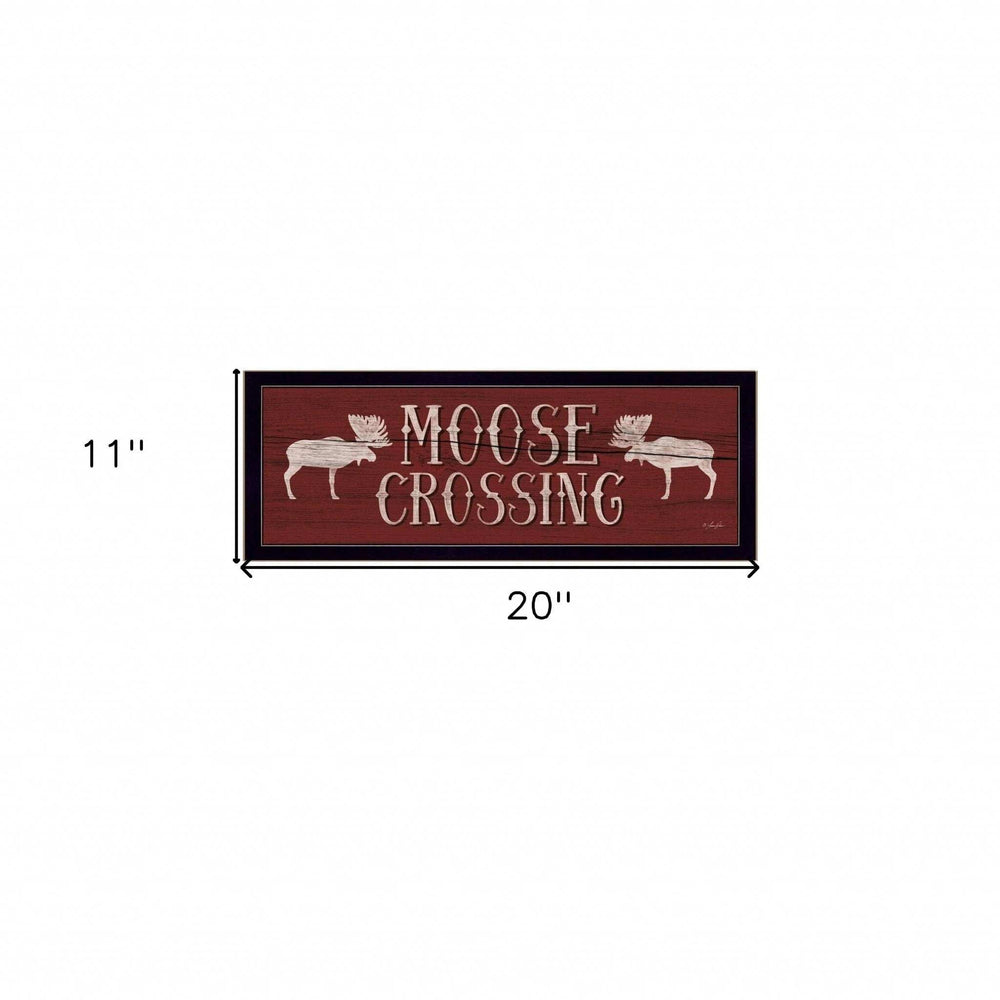 Moose Crossing Black Framed Print Wall Art - Homeroots - Flyclothing LLC