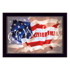 Oh Beautiful America Black Framed Print Wall Art - Homeroots