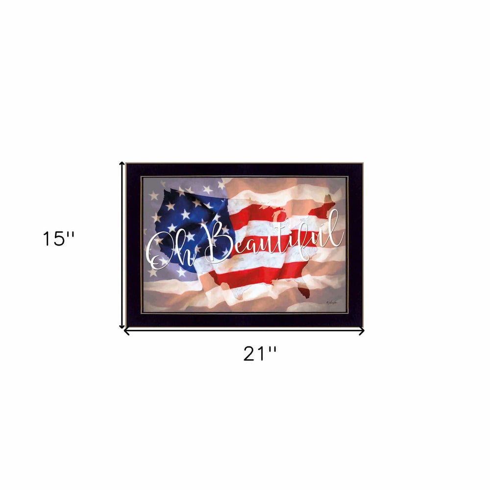 Oh Beautiful America Black Framed Print Wall Art - Homeroots - Flyclothing LLC