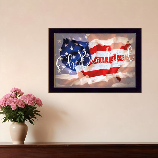 Oh Beautiful America Black Framed Print Wall Art - Homeroots