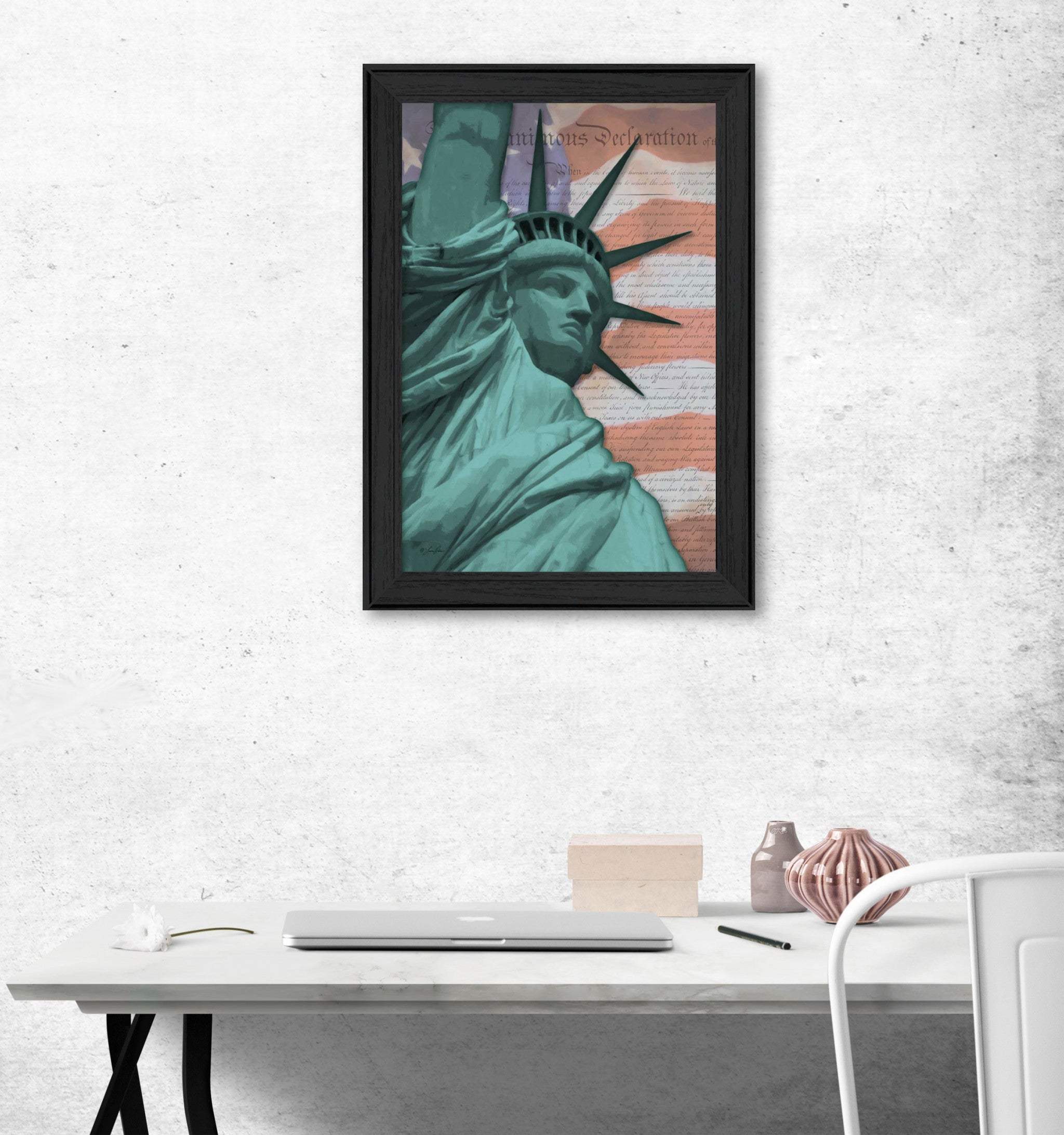 Lady Liberty Black Framed Print Wall Art - Homeroots - Flyclothing LLC
