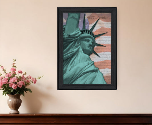 Lady Liberty Black Framed Print Wall Art - Homeroots