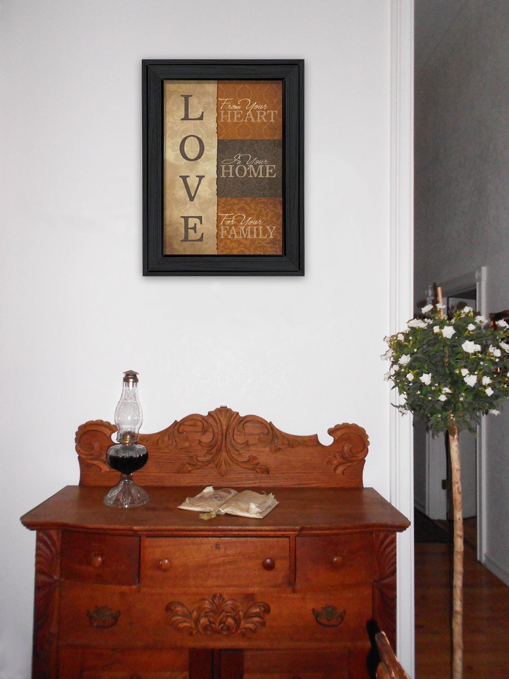 Love 3 Black Framed Print Wall Art - Homeroots