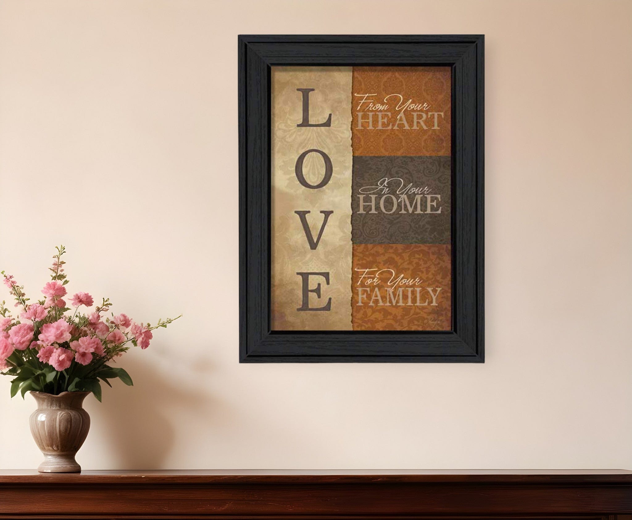 Love 3 Black Framed Print Wall Art - Homeroots