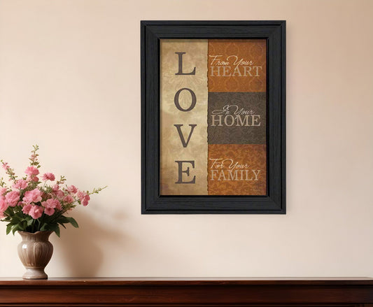 Love 3 Black Framed Print Wall Art - Homeroots