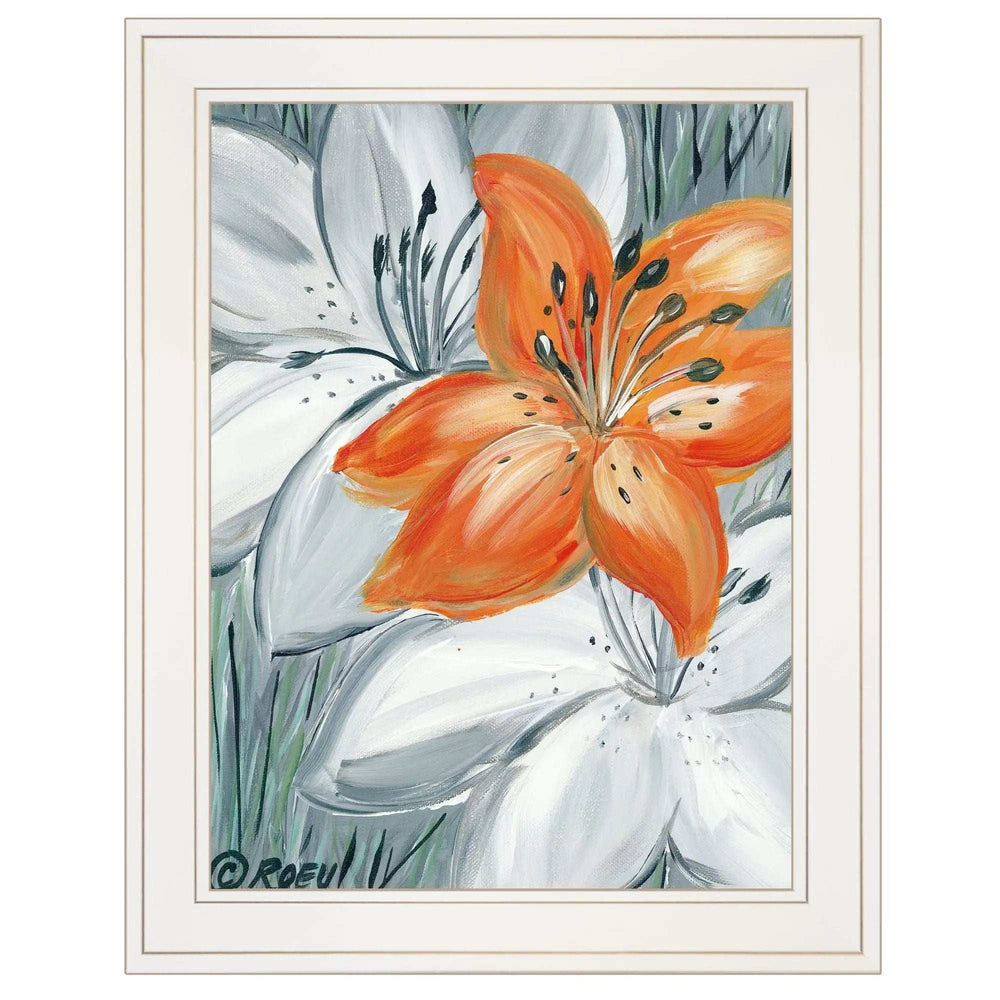 Tiger Lily in Orange 1 White Framed Print Wall Art - Homeroots - Flyclothing LLC