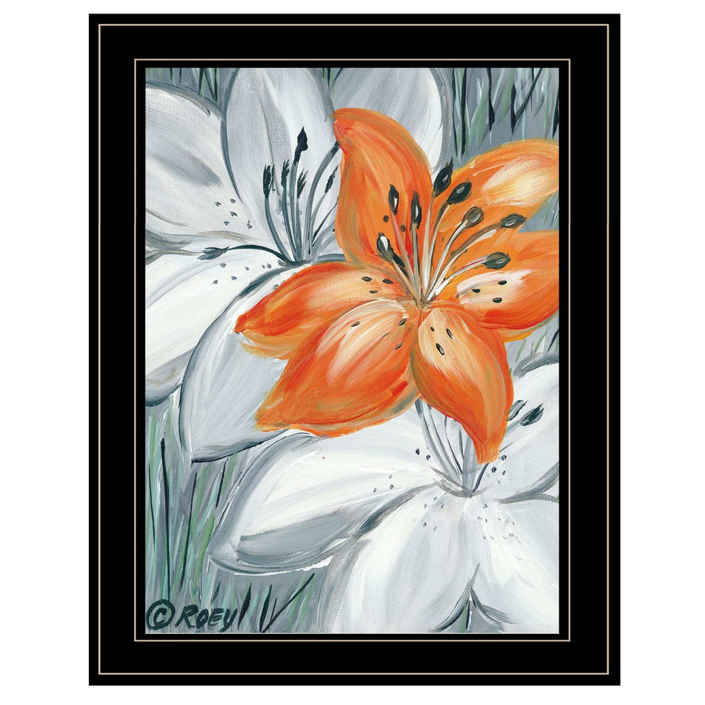 Tiger Lily in Orange 2 Black Framed Print Wall Art - Homeroots - Flyclothing LLC