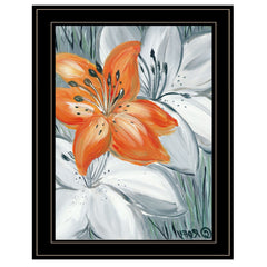 Tiger Lily in Orange 2 Black Framed Print Wall Art - Homeroots