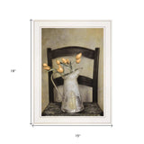 Golden Tulips 1 White Framed Print Wall Art - Homeroots - Flyclothing LLC