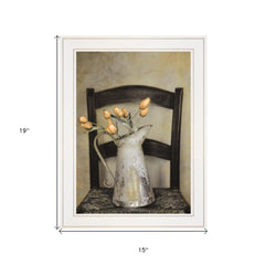 Golden Tulips 1 White Framed Print Wall Art - Homeroots