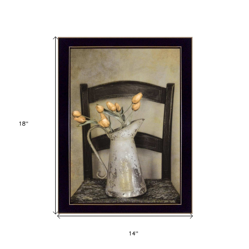 Golden Tulips 2 Black Framed Print Wall Art - Homeroots - Flyclothing LLC