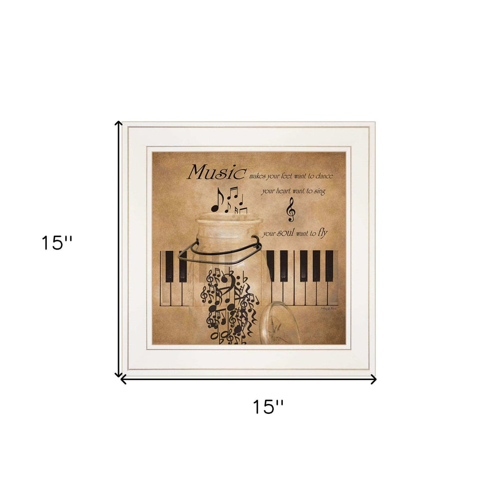 Music 1 White Framed Print Wall Art - Homeroots - Flyclothing LLC