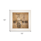 Music 1 White Framed Print Wall Art - Homeroots - Flyclothing LLC