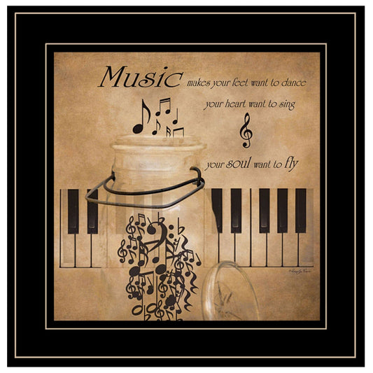 Music 2 Black Framed Print Wall Art - Homeroots
