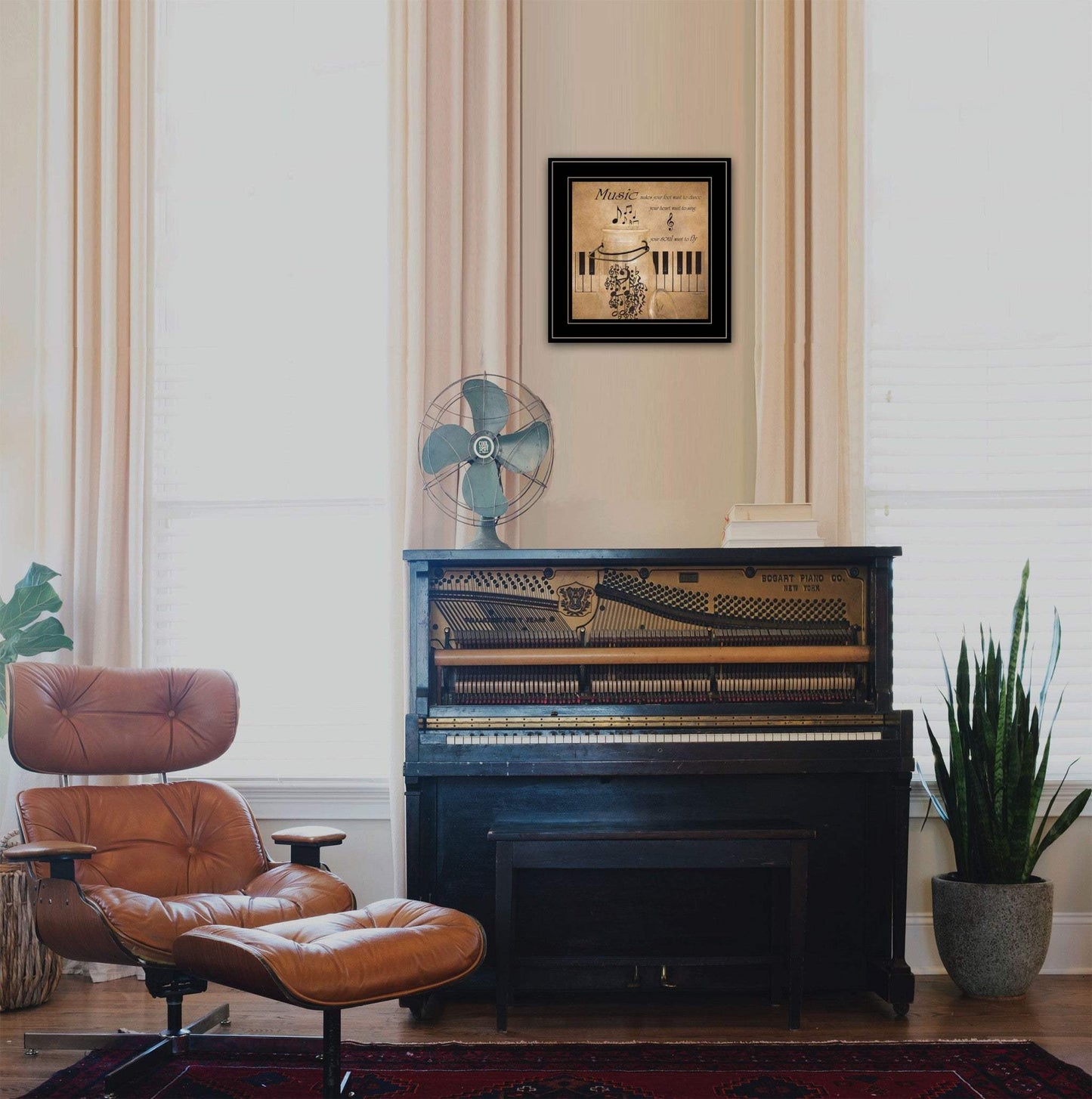 Music 2 Black Framed Print Wall Art - Homeroots - Flyclothing LLC