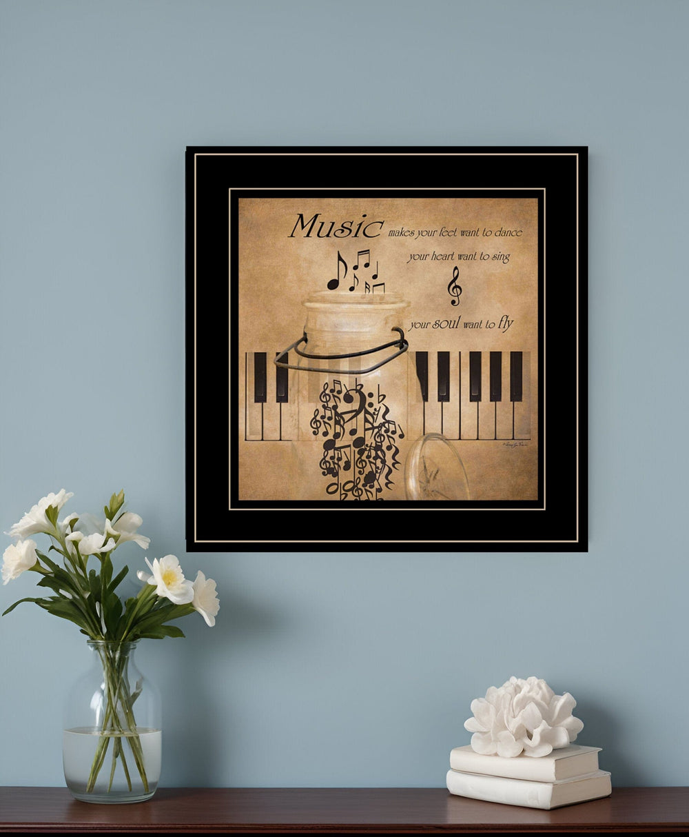 Music 2 Black Framed Print Wall Art - Homeroots