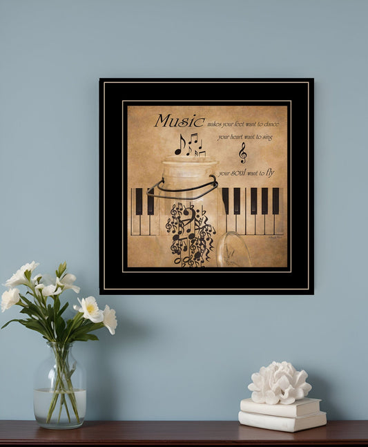 Music 2 Black Framed Print Wall Art - Homeroots