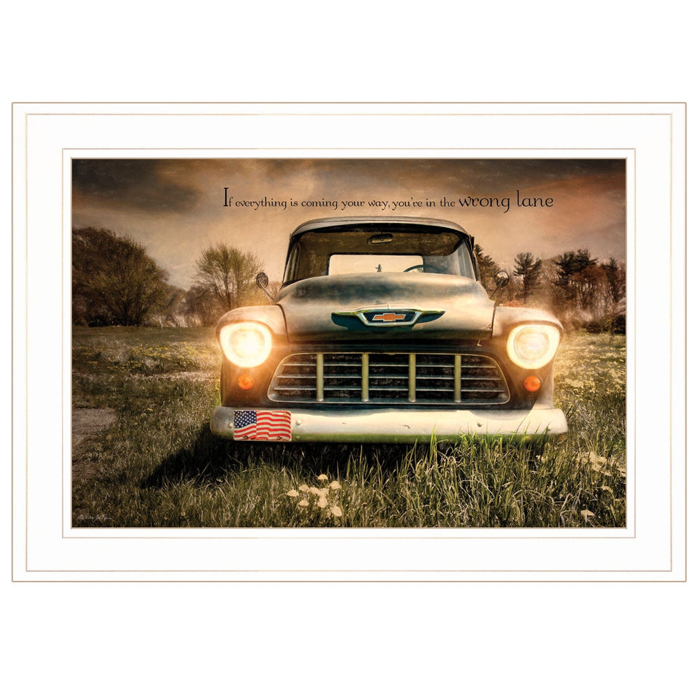 Wrong Lane 1 White Framed Print Wall Art - Homeroots - Flyclothing LLC