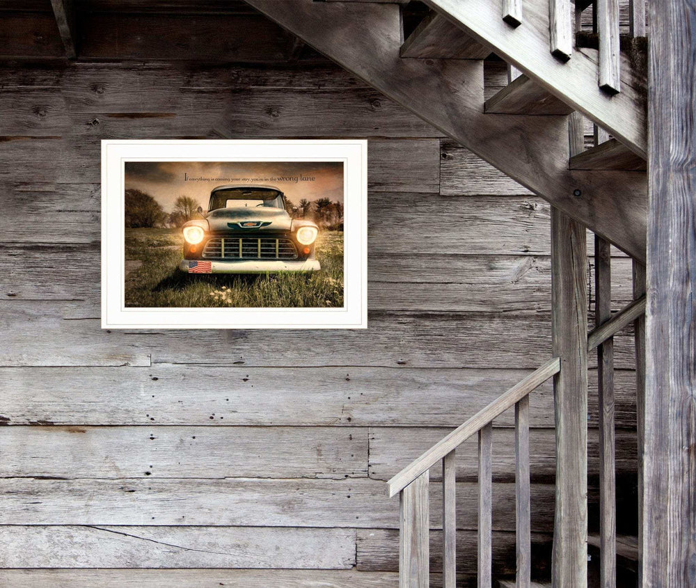 Wrong Lane 1 White Framed Print Wall Art - Homeroots - Flyclothing LLC